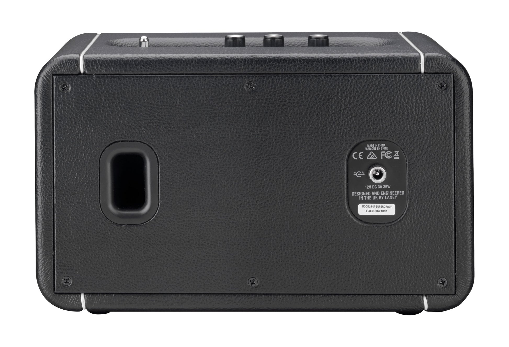 Enceinte amplifiée stéréo SOUND SYSTEM F67, look Supergroup, Bluetooth 4.1, 1 x 4" double bobine, 2 tweeters à dôme 0.8", noir