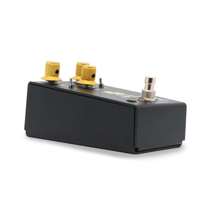 Pédale SUPER RODENT, overdrive et distorsion basée sur deux pédales légendaires, 100% analogique, noir et jaune