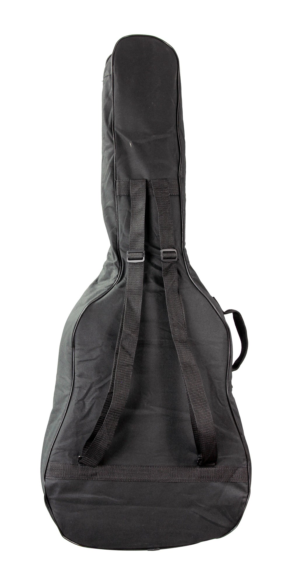 Housse guitare classique 3/4, rembourrée 5 mm, poignée, courroies réglables, renfort à la base, poche extérieure, noir