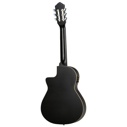 RCE12534-SBK, corps Thinline, pan coupé, EQ Magus X/G, table épicéa, f/e acajou, sillet 45 mm, housse, noir satiné