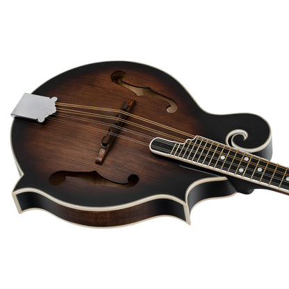 RMF30, mandoline 8 cordes style F, table épicéa, fond & éclisses érable, manche érable, whiskey burst satiné