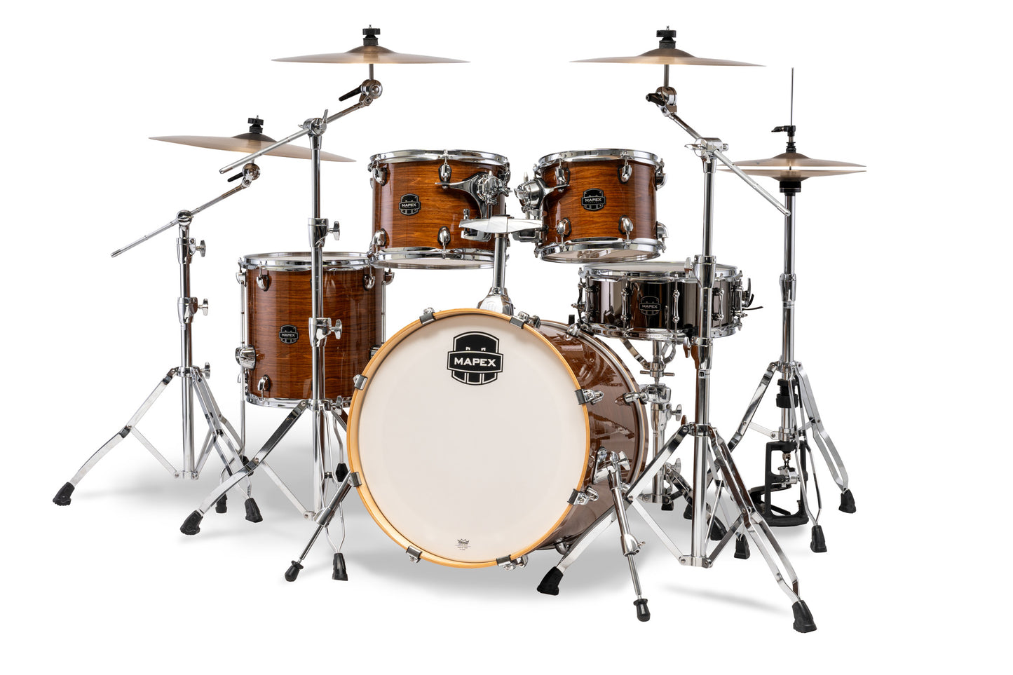 Batterie Mapex Armory fusion 5 fûts, bouleau et érable, sans accessoires, Roasted Chesnut