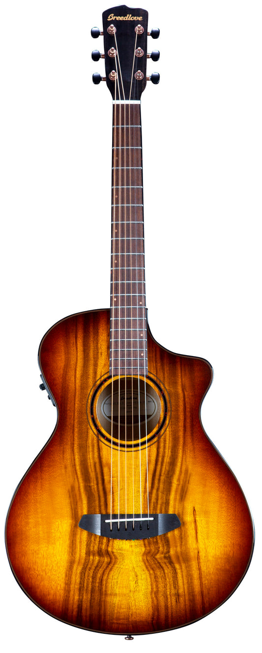 PURSUIT EXOTIC S CONCERTINA TIGER'S EYE CE, table myrtlewood massif, f/e myrtlewood, EQ Fishman Presys I, tiger's eye