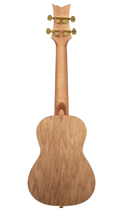 RUAR-MI, modèle Concert, table épicéa avec motif custom, fond & éclisses catalpa, manche nato, motif"Inde mystique" satiné