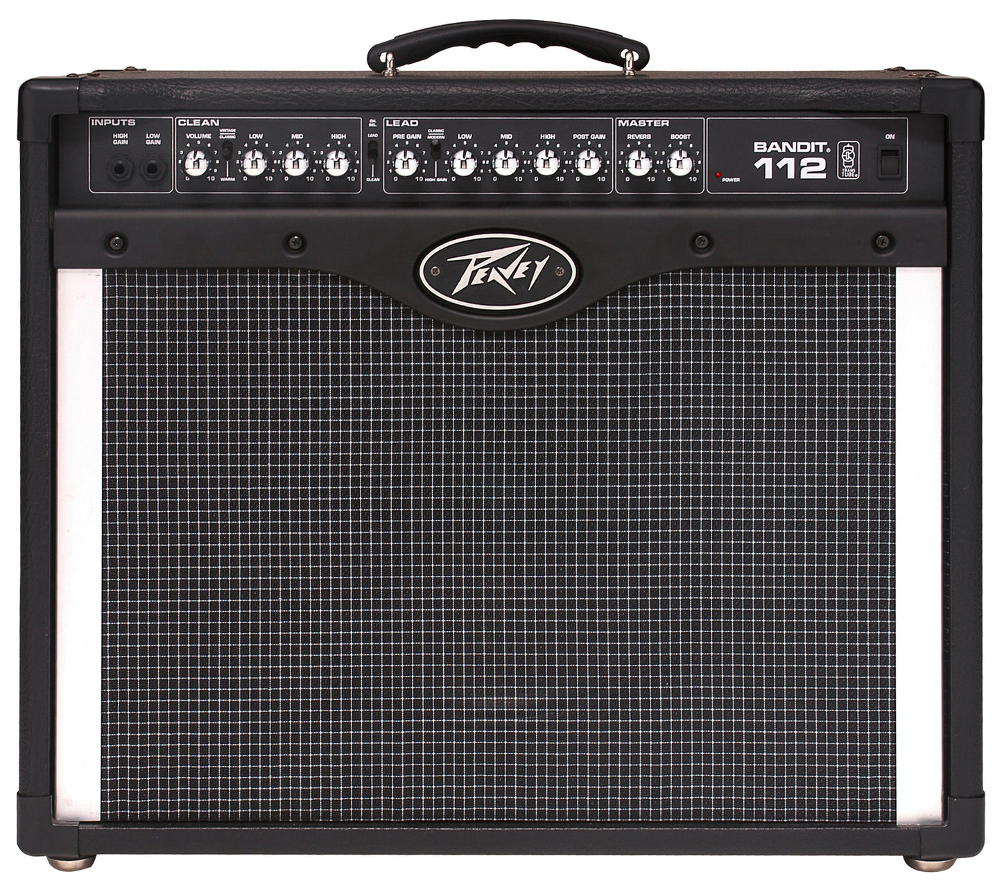 Ampli guitare 100W, HP 1x 12", atténuateur de niveau de sortie, 2 canaux, EQ 3 bandes, Reverb, Boost, sortie DI, finition noir