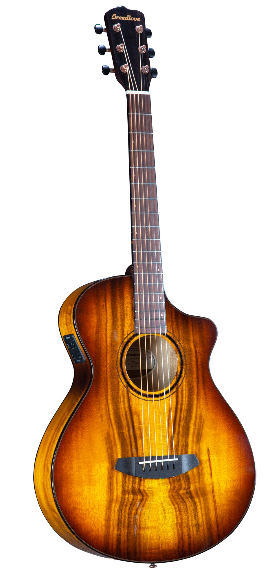 PURSUIT EXOTIC S CONCERTINA TIGER'S EYE CE, table myrtlewood massif, f/e myrtlewood, EQ Fishman Presys I, tiger's eye