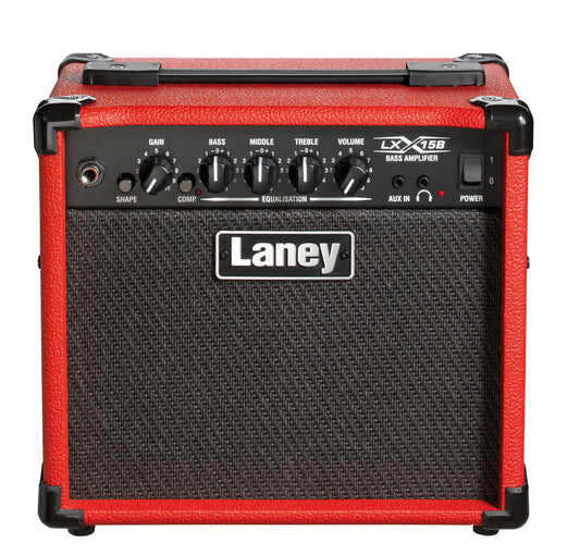 Ampli basse électrique 15W, 2x HP 5", 1 canal avec compresseur commutable, EQ 3 bandes, switch Shape, 6.5 kg, rouge