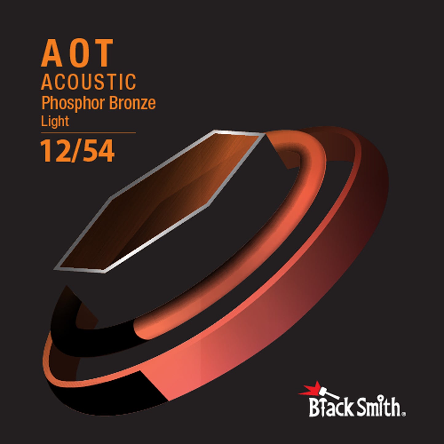 Jeu de cordes"Light" pour guitare acoustique (12-16-25-32-42-54), phosphore bronze, revêtement Nano Carbon AOT