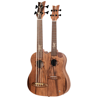 HYDRA-BSTE, modèle double manche (Basse 4 cordes / Ténor 4 cordes), EQ Ortega Custom, table dao, fond et éclisses dao, housse