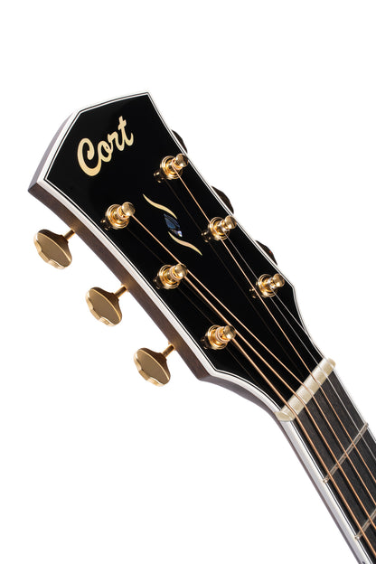 GOLD-OC8, forme Orchestra Model pan coupé, table épicéa Sitka massif, f/e pau ferro massif, EQ Fishman Flex Blend, naturel