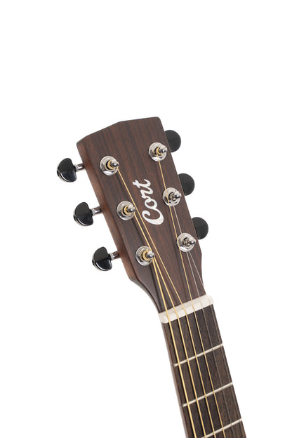 Earth Go, modèle Dreadnought 3/4, table épicéa massif, fond & éclisses acajou, HyVibe 2, housse, brown burst pores ouverts