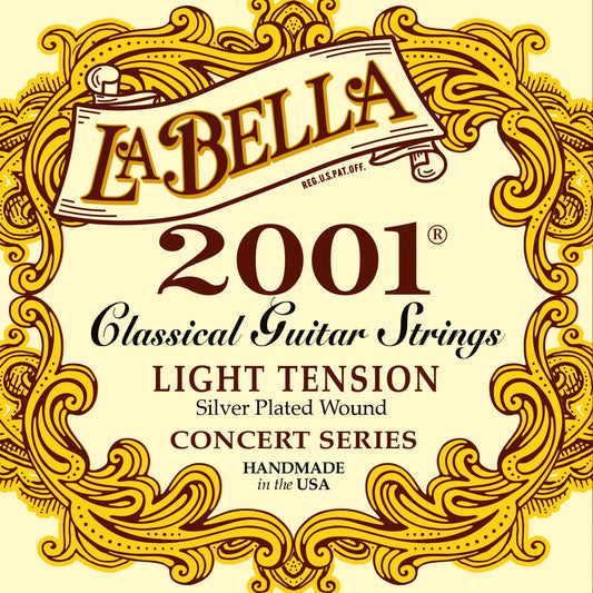 Jeu pour guitare classique 2001 CLASSICAL, aigus nylon, basses filées plaqué argent, tension Light