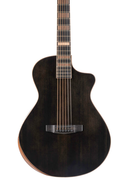 MODERN BLACK, table épicéa massif, f/e acajou massif, EQ Fishman Matrix Infinity, étui, noir brillant translucide