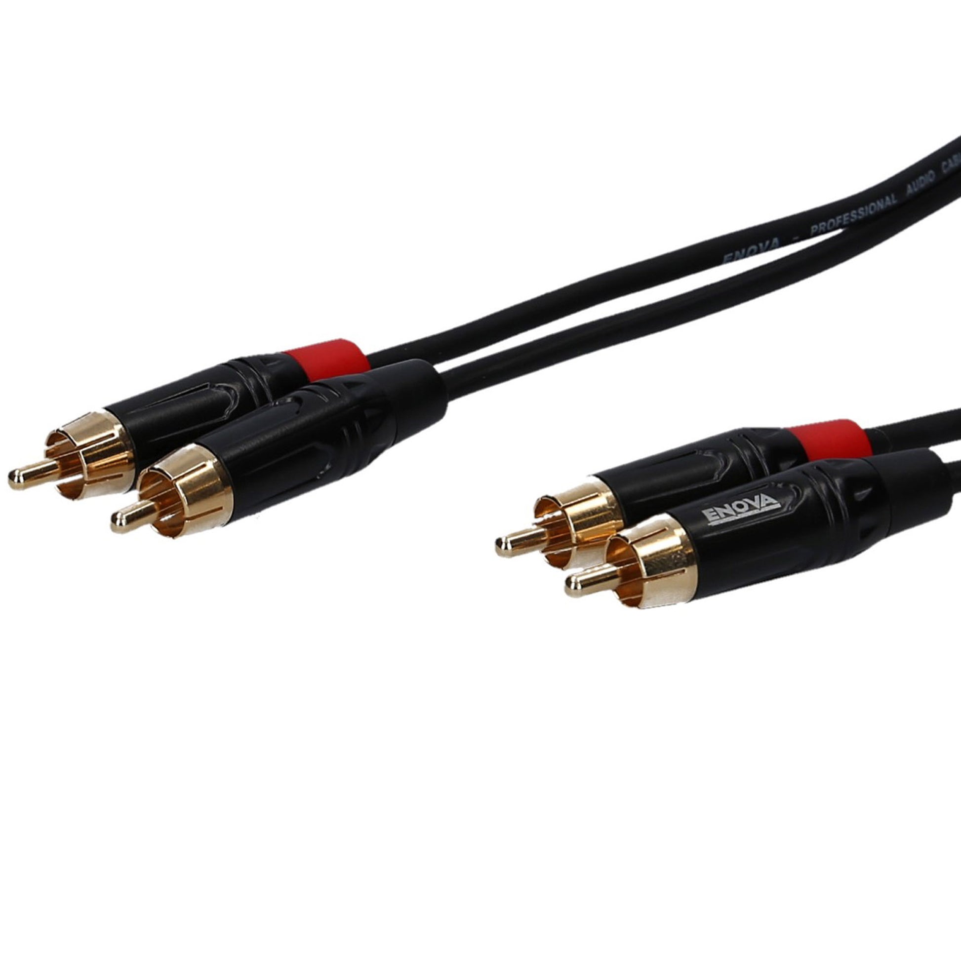 Câble patch 2x RCA mono/2x RCA mono, 3 mètres, noir