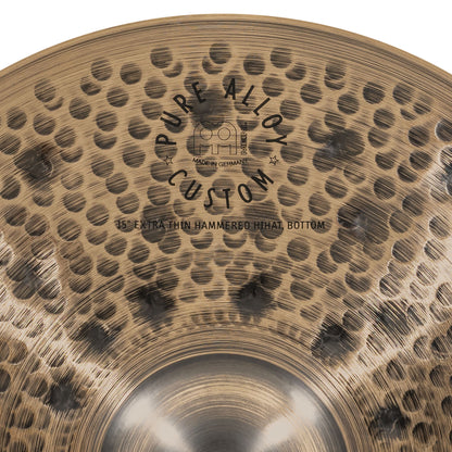 Hithat 15" Extra thin hammered Meinl Pure Alloy Custom fini smoked-bronze, brilliant