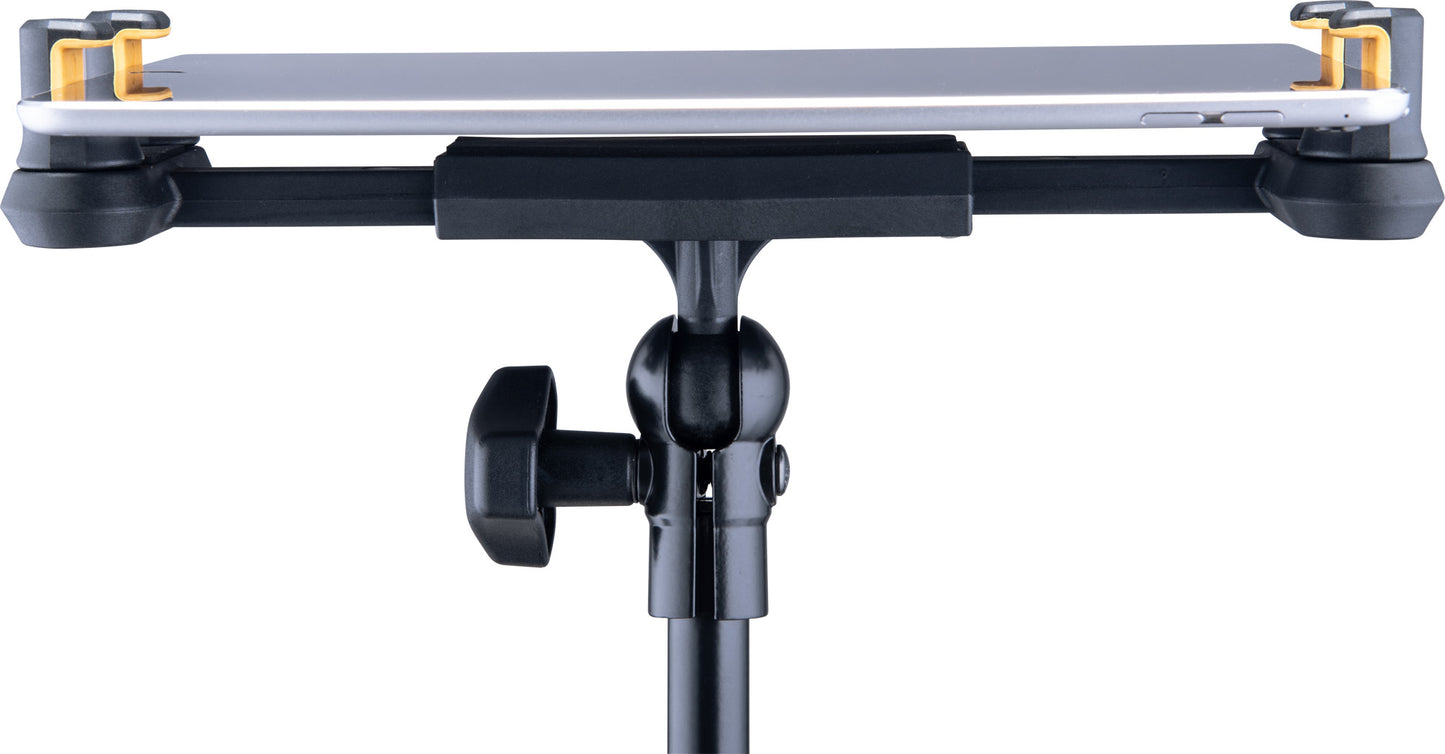 Support pour tablette et smartphone 6.1" à 13", attache pour table et pieds ronds ou carrés jusqu'à 3 cm d'épaisseur, noir