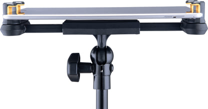 Support pour tablette et smartphone 6.1" à 13", attache pour table et pieds ronds ou carrés jusqu'à 3 cm d'épaisseur, noir