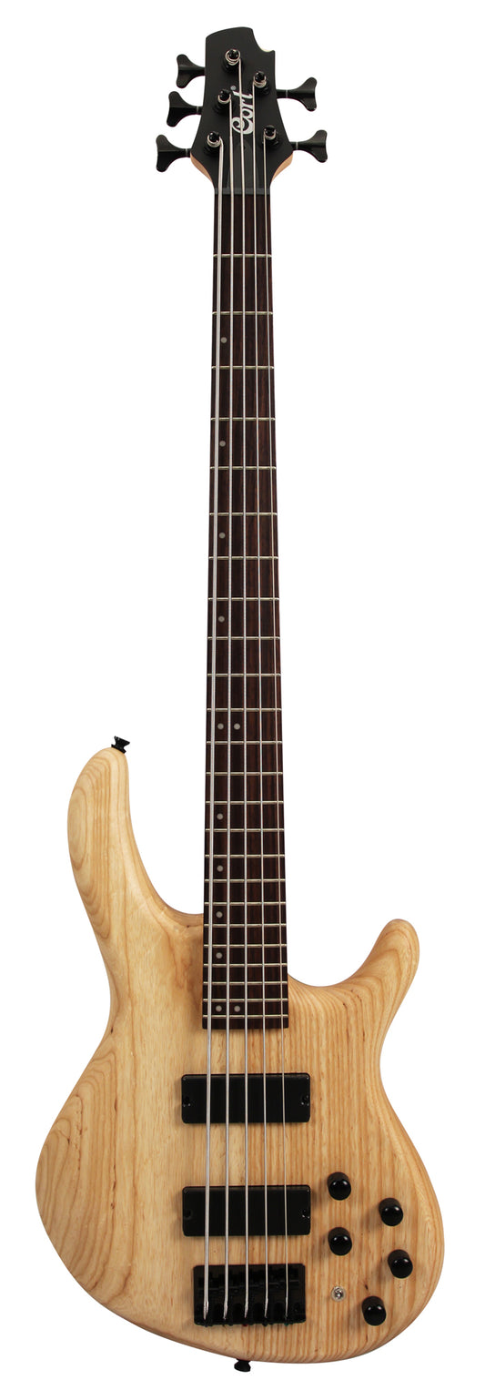 Action DLX AS, 5 cordes, corps frêne léger, micros Powersound, préampli 3 bandes Markbass, naturel pores ouverts