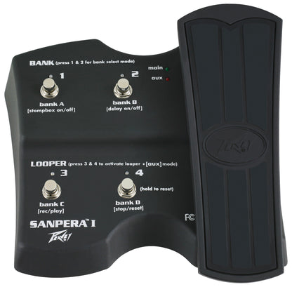 Pédalier de contrôle pour amplis VYPYR, pédale d'expression réglable et assignable, 4 boutons de sélection avec LED