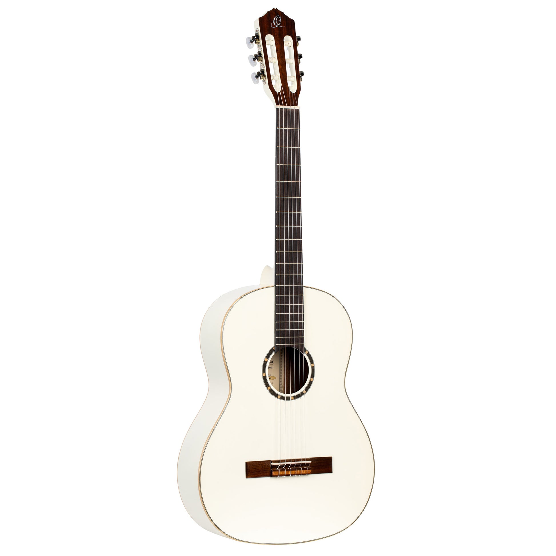 R121SNWH, modèle Slim Neck, table épicéa, fond & éclisses acajou, manche acajou (sillet 48 mm), housse, blanc brillant