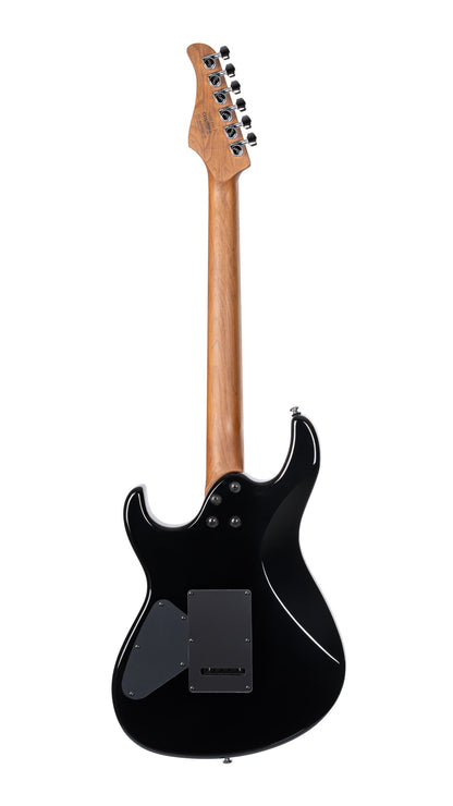 G290 FAT II, corps sassafras, table érable flammé, manche et touche érable torréfié, 2 micros Voiced Tone VTH-77, black burst