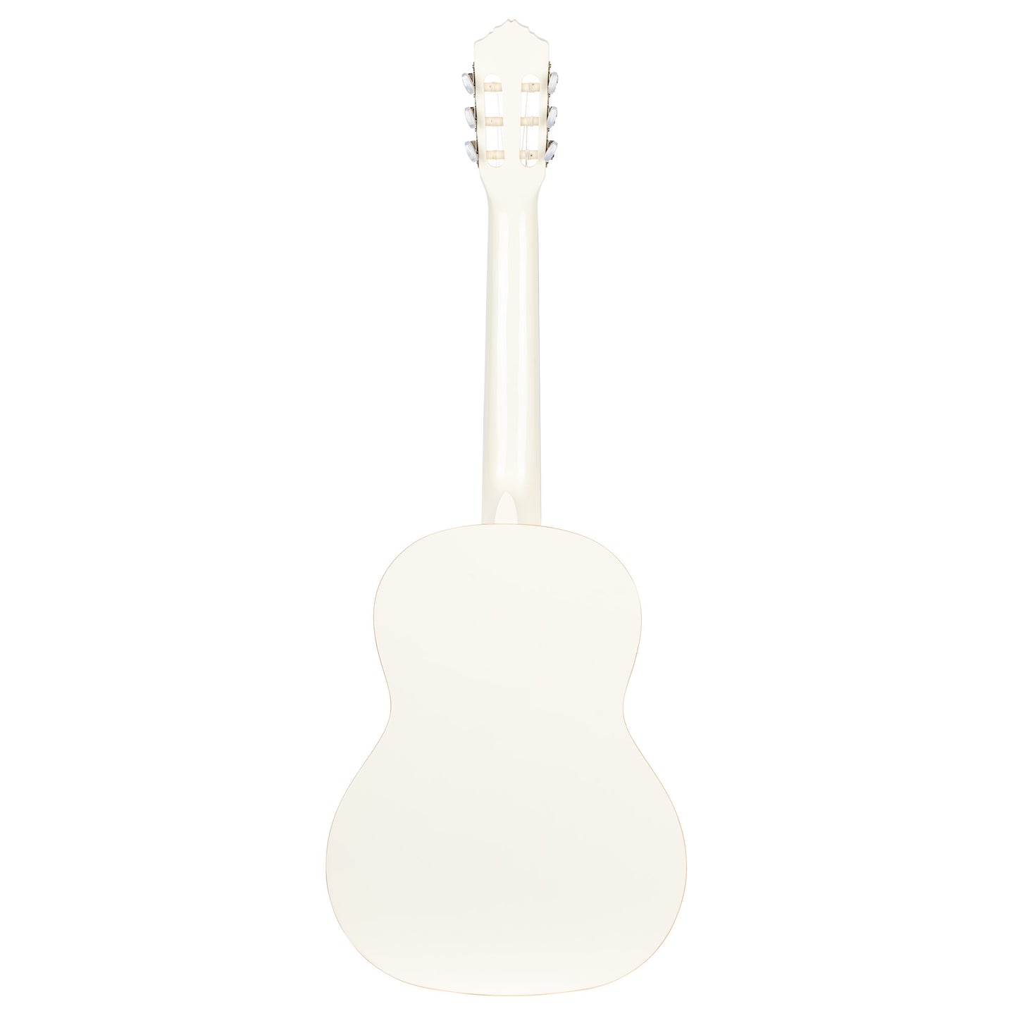 R121, table épicéa, fond & éclisses acajou, manche acajou (sillet 52 mm), housse, blanc brillant