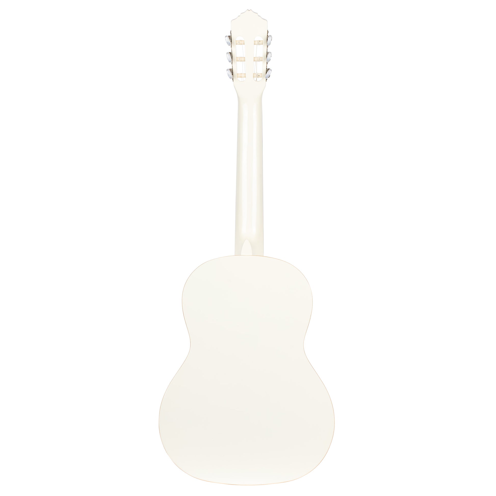 R121, table épicéa, fond & éclisses acajou, manche acajou (sillet 52 mm), housse, blanc brillant