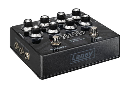 Préampli basse DIGBETH, 2 canaux, préampli type lampe et transistor, EQ 3 bandes, fonction TILT, sortie DI, noir
