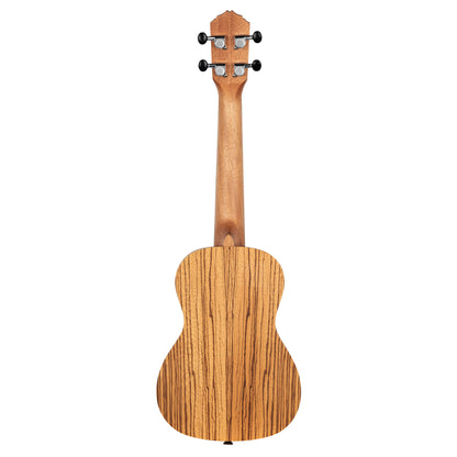 RFU11Z, modèle Concert, table zebrawood, fond & éclisses zebrawood, manche acajou, housse, naturel satiné