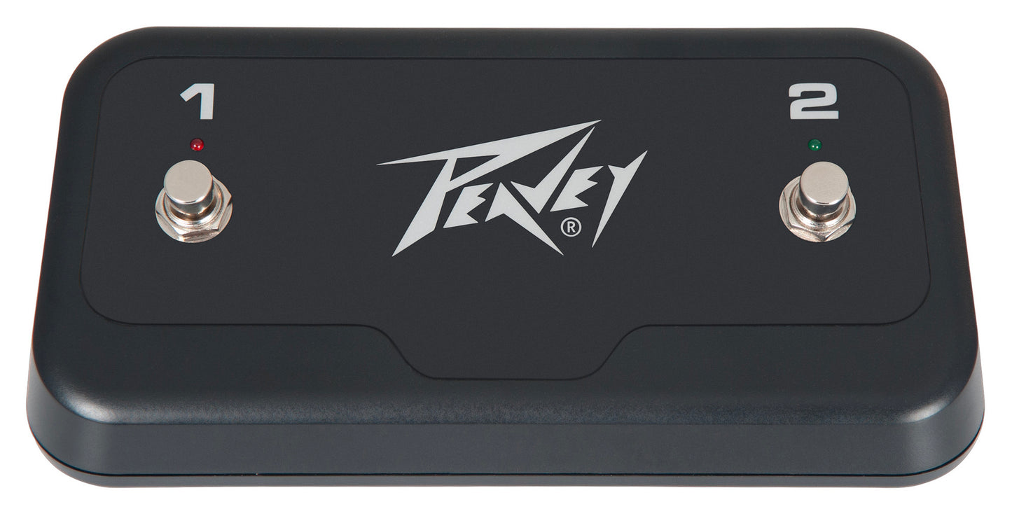 Footswitch double compatible avec une large gamme d'amplis Peavey, boutons avec led, finition noir