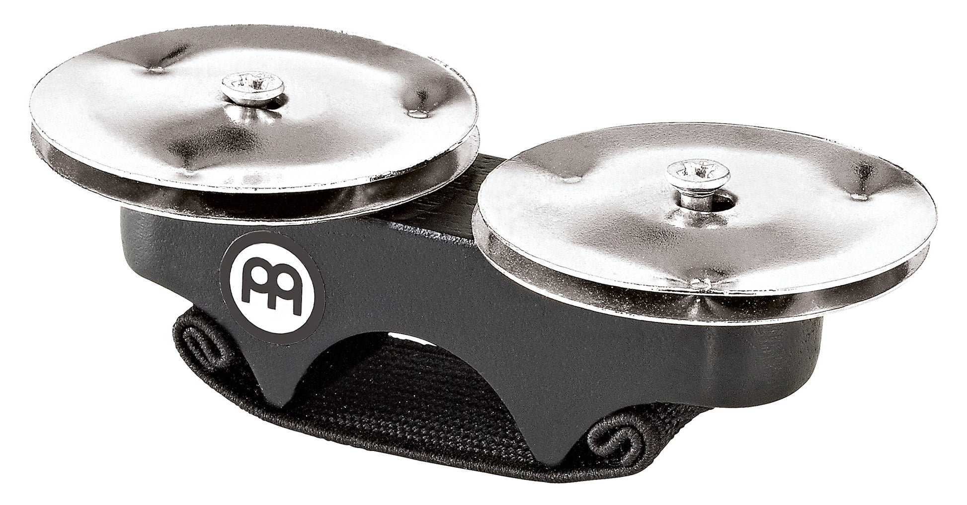 Finger Jingles, cymbalettes acier à glisser aux doigts, confortables, design ergonomique, noir