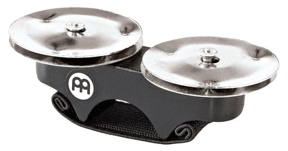 Finger Jingles, cymbalettes acier à glisser aux doigts, confortables, design ergonomique, noir