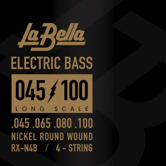 Jeu pour basse électrique RX NICKEL, plaqué nickel, filé rond, 4 cordes (45-65-80-100)