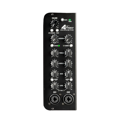 Ampli guitare acoustique 60W (Classe D) A-Fresco-2, HP 8" double cône, 2 canaux identiques, alimenté par accu Li-Ion inclus