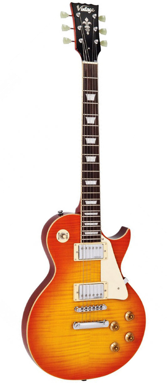 Vintage E-Gitarre V100HB Flame Honeyburst